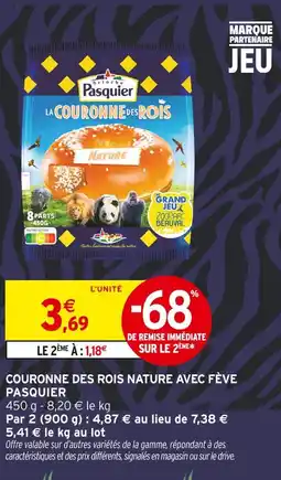 Intermarché Pasquier couronne des rois nature avec fève offre