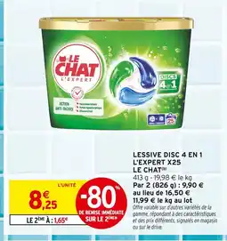 Intermarché Le chat lessive disc 4 en 1 l'expert x25 offre