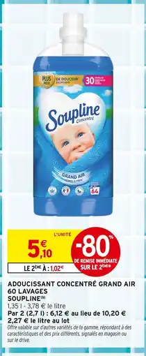 Intermarché Soupline adoucissant concentré grand air 60 lavages offre