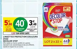 Intermarché Eau ecarlate lingettes protection couleurs 2x22 offre