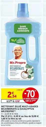 Intermarché Mr.propre nettoyant dilué multi-usages bicarbonate & eucalyptus offre