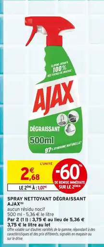 Intermarché Ajax spray nettoyant dégraissant offre