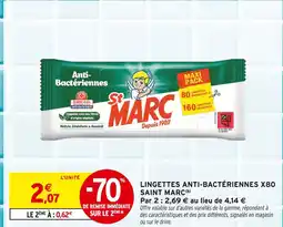 Intermarché Saint marc lingettes anti-bactériennes x80 offre