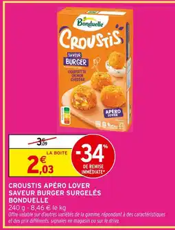 Intermarché Bonduelle croustis saveur burger surgelés offre