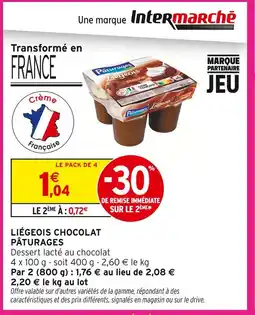 Intermarché Pâturages liégeois chocolat offre