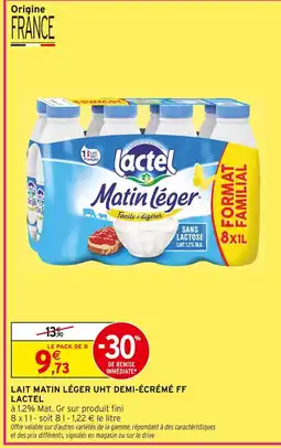 Intermarché Lactel matin léger uht demi-écrémé ff offre