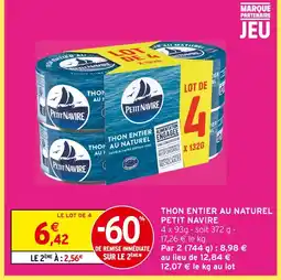 Intermarché Petit navire thon entier au naturel offre