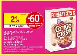 Intermarché Nestlé céréales cookie crisp offre