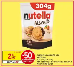 Intermarché Nutella biscuits fourrés x22 offre