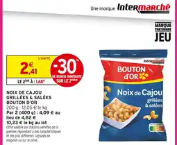 Intermarché Bouton d'or noix de cajou grillées & salées offre