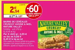 Intermarché Nature valley barre de céréales crunchy avoine & miel offre