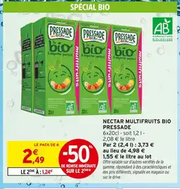 Intermarché Pressade nectar multifruits bio offre