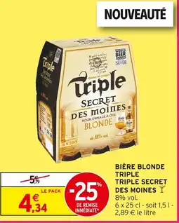 Intermarché Secret des moines blonde bière blonde offre
