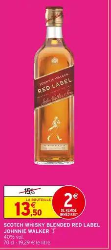 Intermarché Johnnie walker scotch whisky blended red label offre