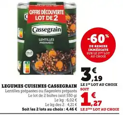 Super U Cassegrain légumes cuisinés offre