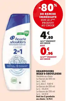 Super U Head & shoulders shampooing offre