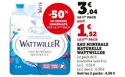 Super U Wattwiller eau minérale naturelle offre