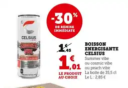 Super U Celsius boisson énergisante offre