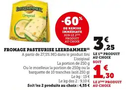 Super U Leerdammer fromage pasteurisé offre