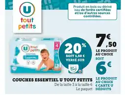 Super U U tout petits couches essentiel offre