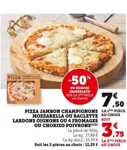 Super U Pizza jambon champignons mozzarella offre