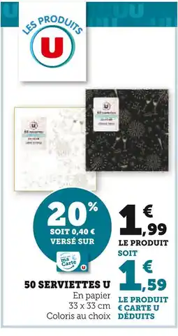 Super U U 50 serviettes offre