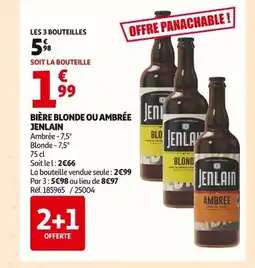 Auchan JENLAIN Bière blonde ou ambrée offre