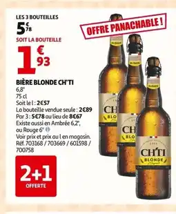 Auchan CH'TI Bière blonde offre