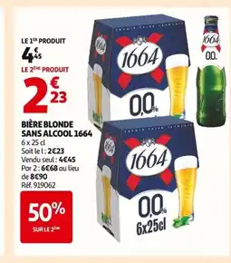 Auchan 1664 Bière blonde sans alcool offre