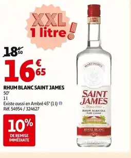 Auchan SAINT JAMES Rhum blanc offre