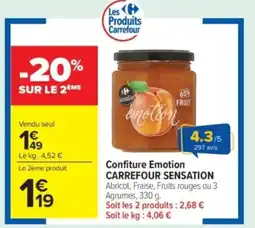Carrefour Market CARREFOUR SENSATION Confiture Emotion offre