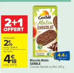 Carrefour Market GERBLÉ Biscuits Matin offre