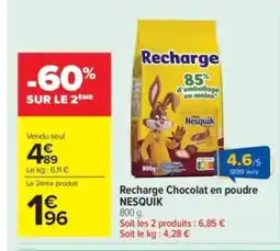 Carrefour Market NESQUIK Recharge Chocolat en poudre offre