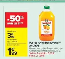 Carrefour Market ANDROS Pur jus Offre Découverte offre