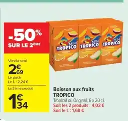 Carrefour Market TROPICO Boisson aux fruits offre