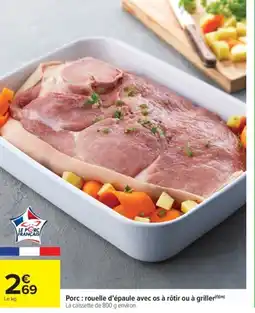 Carrefour Market Porc : rouelle d'épaule avec os à rôtir ou à griller offre