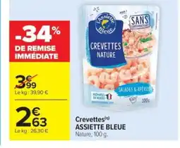 Carrefour Market ASSIETTE BLEUE Crevettes offre
