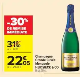 Carrefour Market HEIDSIECK & CO Champagne Grande Cuvée Monopole offre
