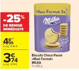 Carrefour Market MILKA Biscuits Choco Pause Maxi Format offre