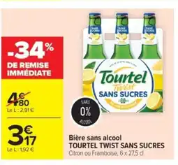 Carrefour Market TOURTEL TWIST SANS SUCRES Bière sans alcool offre