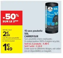 Carrefour Market CARREFOUR 15 sacs poubelle offre