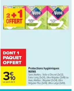 Carrefour Market NANA Protections hygiéniques offre