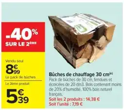 Carrefour Market Bûches de chauffage offre