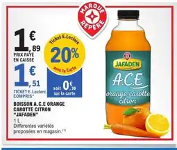 E.Leclerc JAFADEN Boisson a.c.e orange carotte citron offre