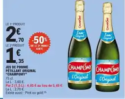 E.Leclerc CHAMPOMY Jus de pomme pétillant original offre
