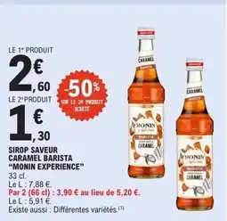 E.Leclerc MONIN EXPERIENCE Sirop saveur caramel barista offre
