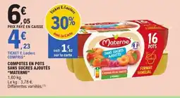 E.Leclerc MATERNE Compotes en pots sans sucres ajoutés offre