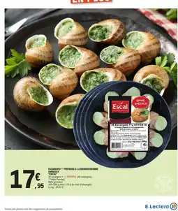 E.Leclerc ESCAL Escargots préparés à la bourguignonne surgelés offre