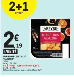 E.Leclerc LABEYRIE Mini blinis cocktails offre