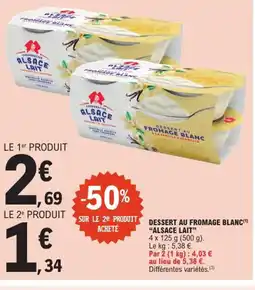 E.Leclerc ALSACE LAIT Dessert au fromage blanc offre